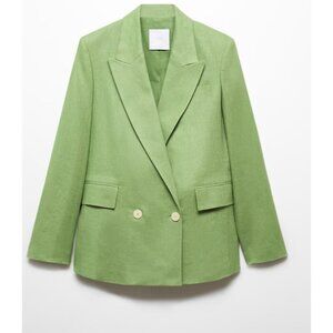 MNG Mango Linen Green Classic Blazer 3XL NWT